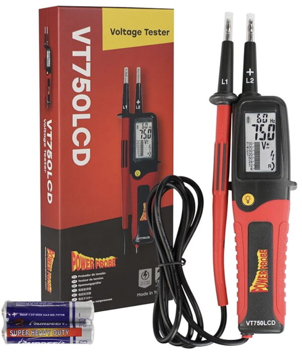 VT750 LCD Medidor de Voltaje Automotriz DC AC para Vehículos Eléctricos e Híbridos